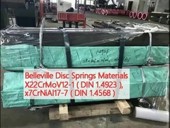 Materiales de resorte de disco de Belleville X22CrMoV12-1 (DIN 1.4923 ), x7CrNiAl17-7 (DIN 1.4568)